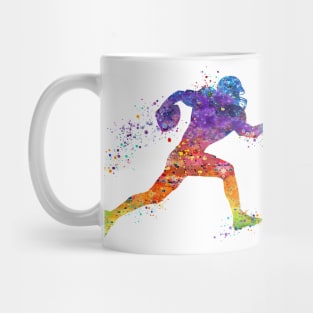 American Football Player Watercolor Sports Mug